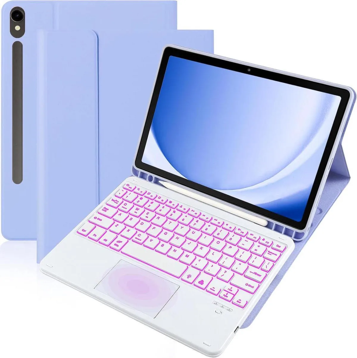 Werleo Werleo SM-X620/X626B/X626 keyboard case trackpad 7-color backlit removable keyboard Purple — product photo