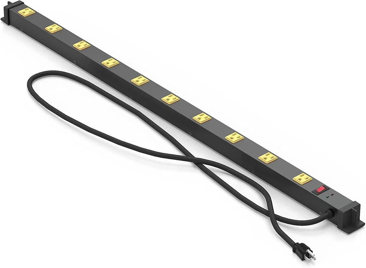 BFKK BFKK 10 Outlet Power Strip 6ft 15A 1000J Black — product photo