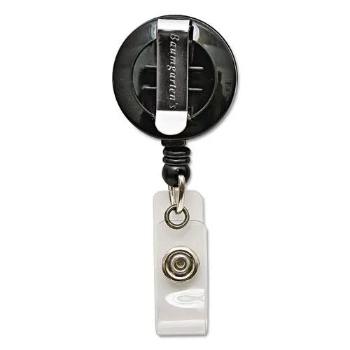 Baumgartens Baumgartens 68824 Card Reel Belt Clip 30" Black Educational Supply — product photo