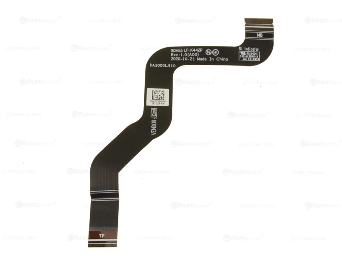 Flat orange ribbon cable with connectors at both ends