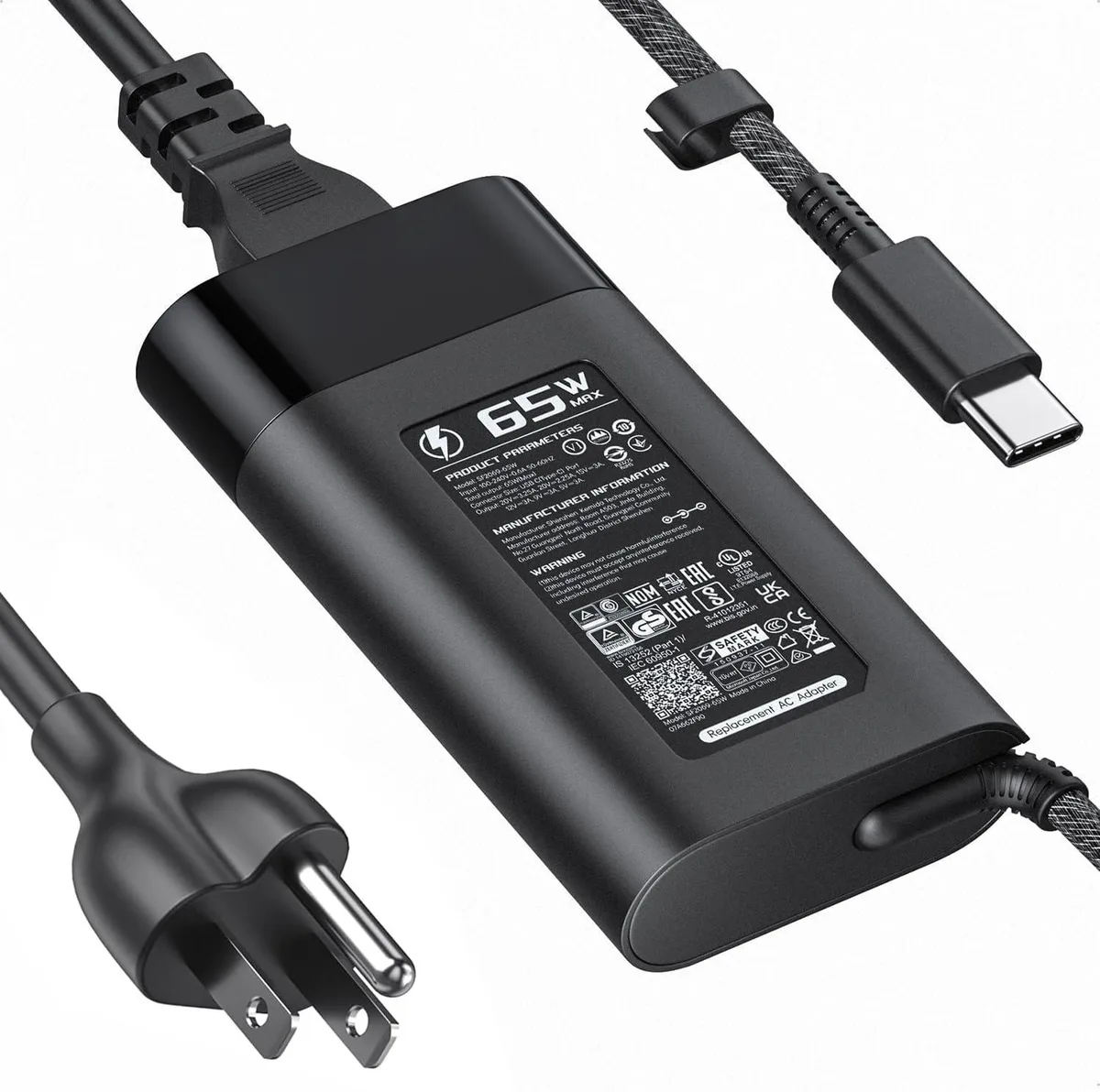  DELL MU65W-SF2065 65W USB-C AC Adapter for HP Laptops — product photo