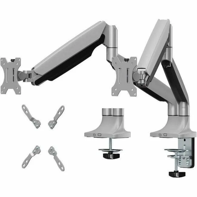 SIIG, Inc SIIG, Inc CE-MT6911-S1 Dual Monitor Arm Desk Mount Gray 17-43in 2.2-26.4lb VESA 75/100/200 — product photo