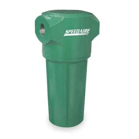 Compact aluminum condensate separator with 1/4 NPT ports and automatic drain