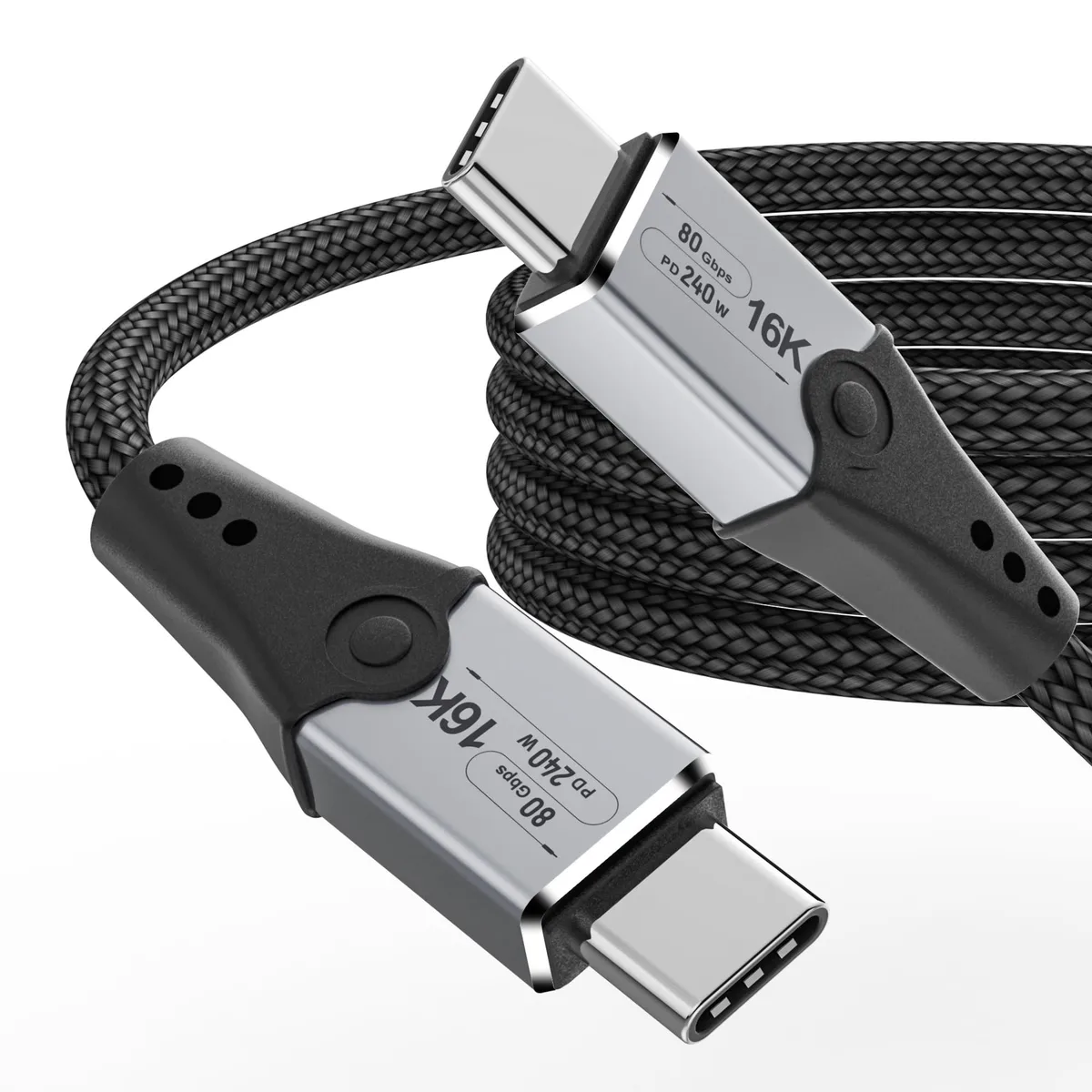 Vszerda USB-C cable, 5 ft, male-to-male connectors, woven finish
