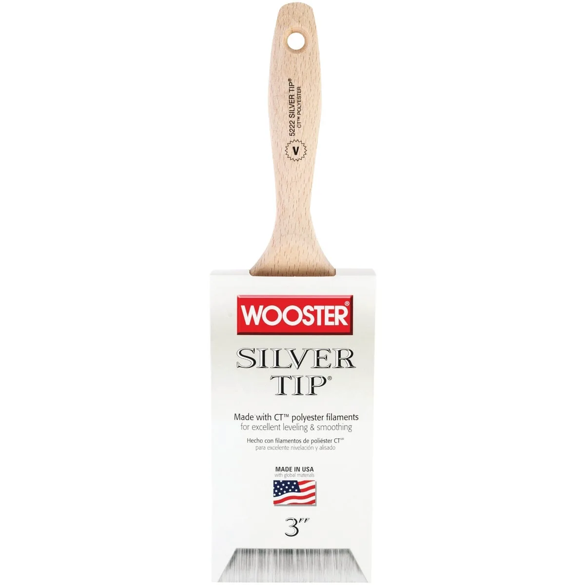 Wooster Brush Company Wooster Silver Tip 5222 3 In Flat Varnish Paint Brush — product photo
