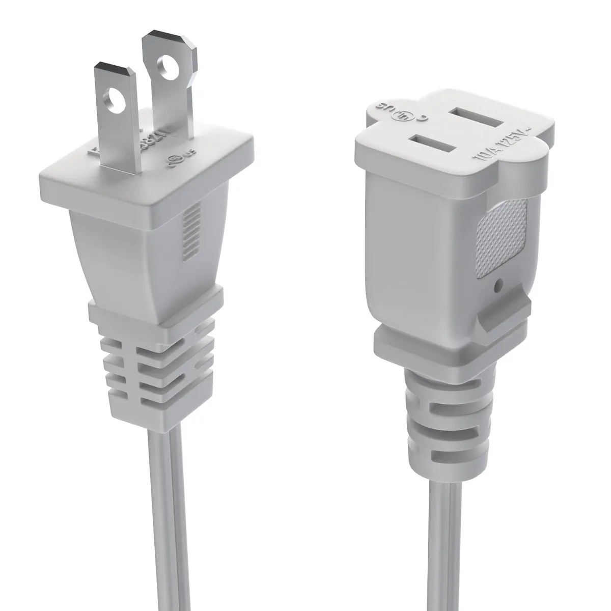  LBSC 6ft 2-Outlet Power Extension Cord 18AWG 10A 125V White — product photo