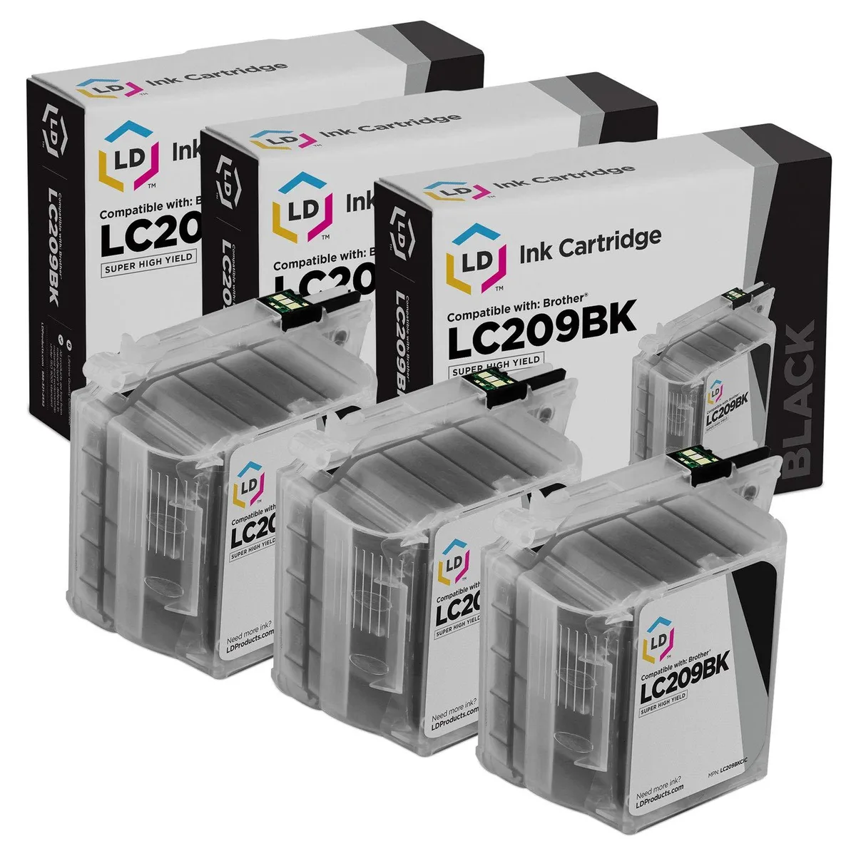 LD Products LD Products LC209BK Super High Yield Black Ink Cartridge 3-Pack 2400 Pages — product photo