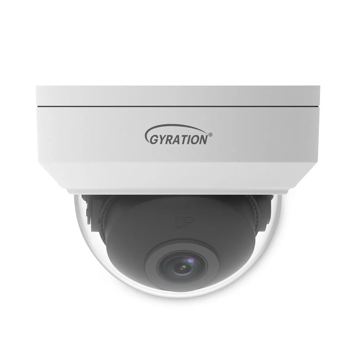 White fixed dome network camera with IR LEDs and PoE support