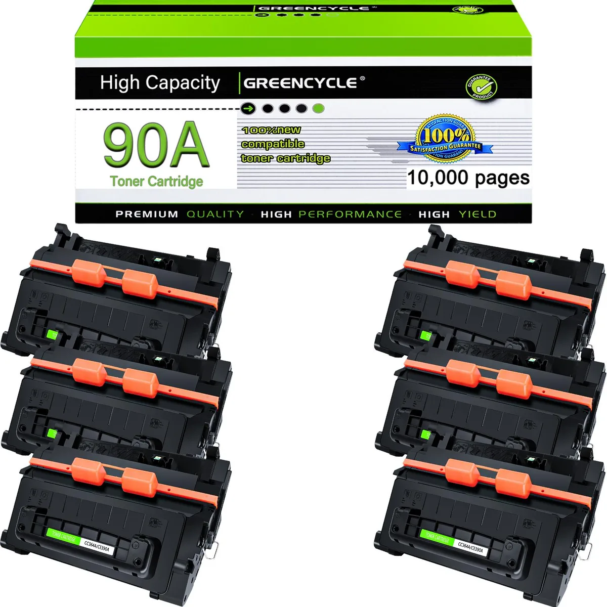 GREENCYCLE GREENCYCLE 90A Black Toner Cartridge 6 Pack 10000 Pages — product photo