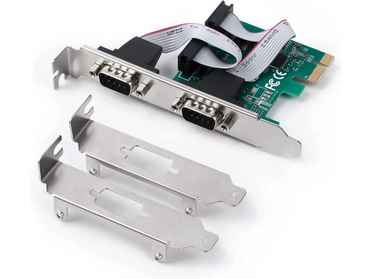 BONAEVER BONAEVER 2 Port PCI Express DB9 RS232 Serial Adapter Expansion Card Low Profile Brackets — product photo