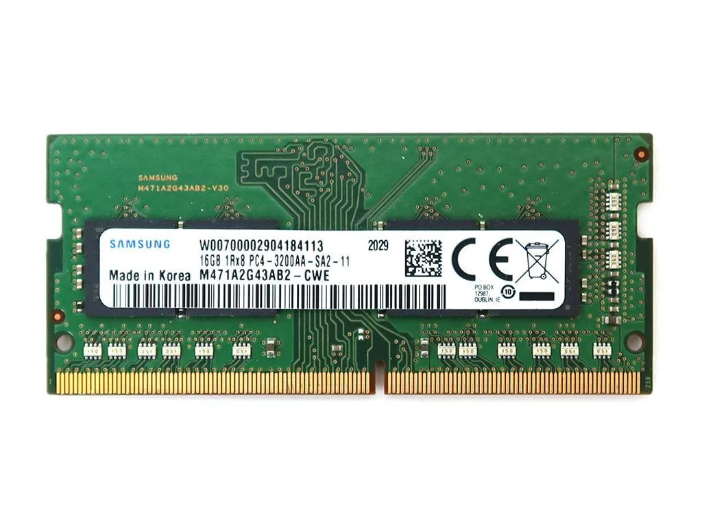 SAMSUNG SAMSUNG M471A2G43AB2-CWE_UB 16GB DDR4 SO-DIMM 3200MHz CL22 1.2V 260-Pin Laptop Memory accessory — product photo