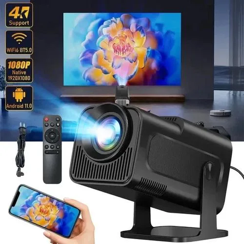 NShi NShi HY320 home theater projector 1080P 390 ANSI WIFI6 180° rotation — product photo