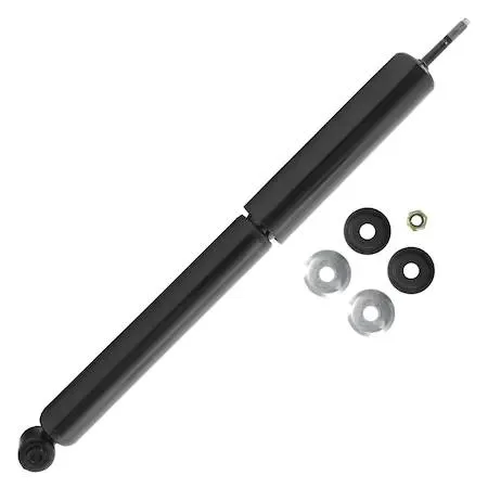 Silver metal rear shock absorber cylinder with mounting eyelets, new condition