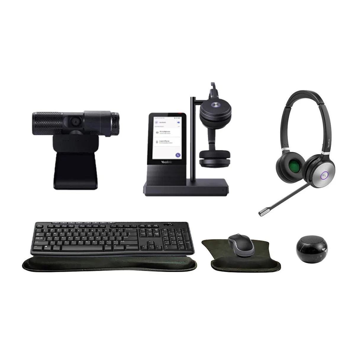 Yealink Network Technology Co., Ltd Yealink WH66 Dual Bluetooth Headset Bundle with Console, Cam 313, MK270, Gel Pad, Mini Speaker — product photo