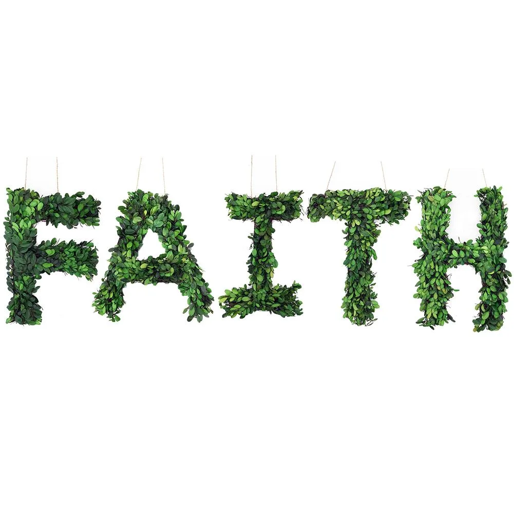 Vandue Corporation Vandue Corporation 12" Real Preserved Boxwood Letters F-A-I-T-H — product photo
