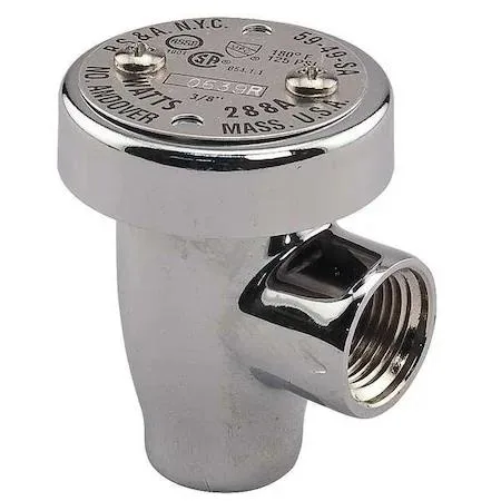 Compact brass anti-siphon vacuum breaker with silicone seal, NPT threads