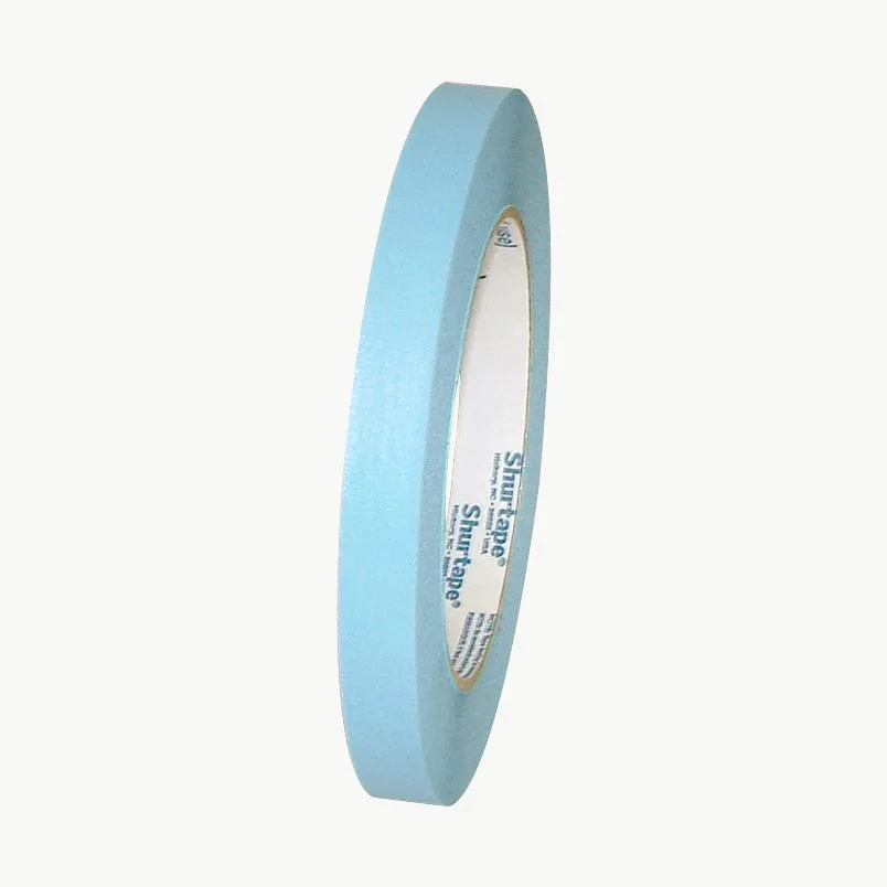 Roll of light blue masking tape on a 3 inch core