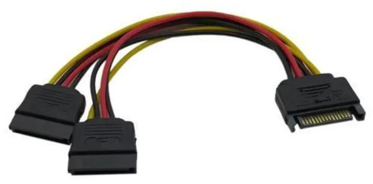 SMUGDESK SMUGDESK 10-pack SATA 15pin male to dual female power splitter cord — product photo