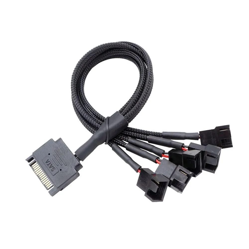 Vszerda Vszerda SATA to 3/4 Pin Fan Adapter 15 Pin 27cm 1 to 5 — product photo
