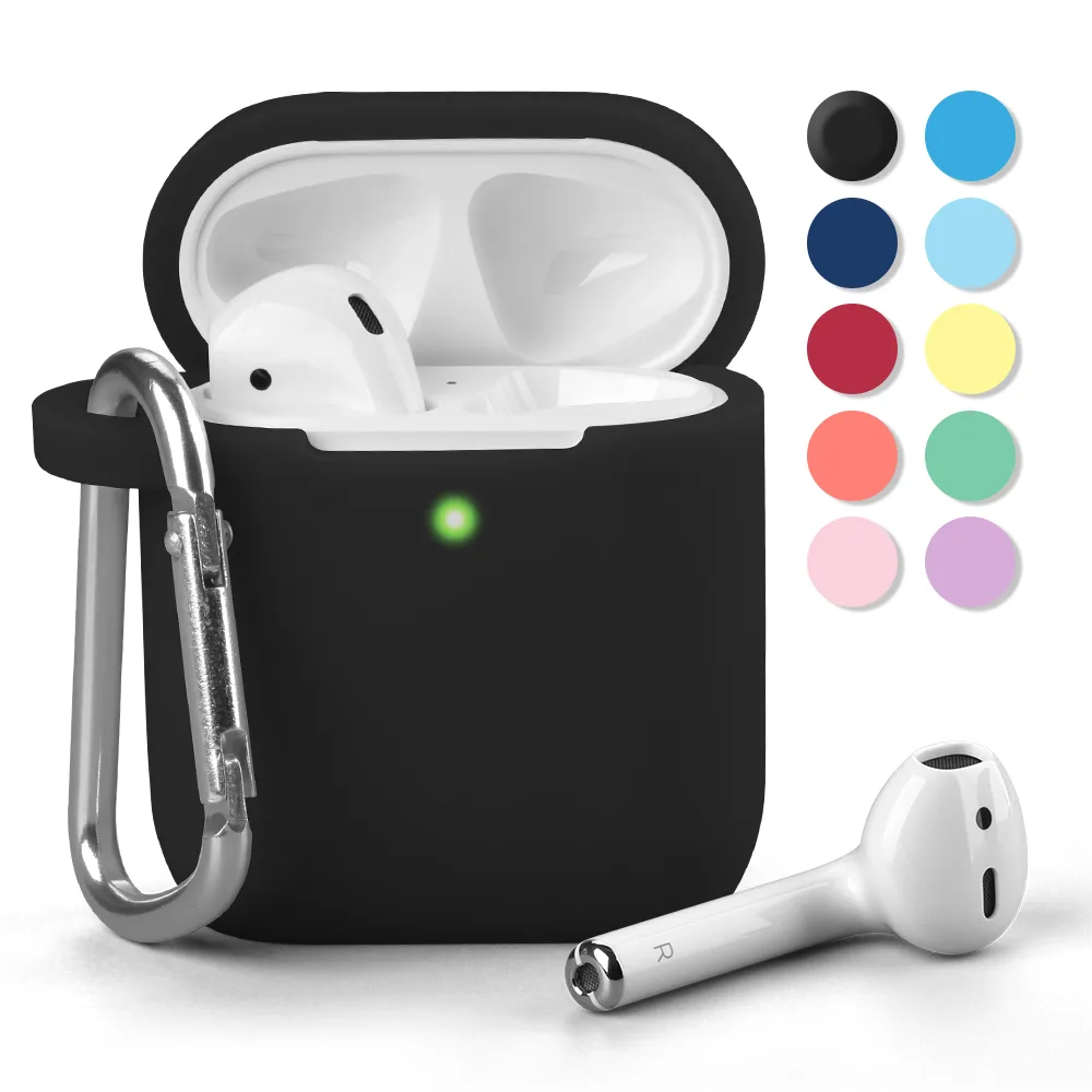 GMYLE GMYLE AirPods Case Silicone Shockproof Cover Keychain Black 24 months — product photo