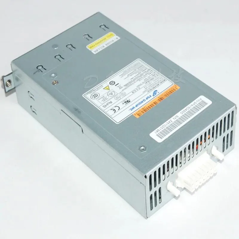 Compact ATX power supply unit, matte black finish, single cooling fan, cable bundle visible