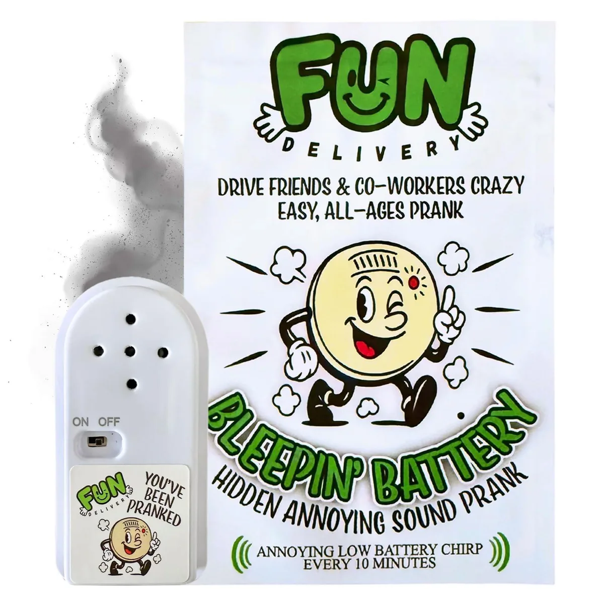 Bleepin Battery Hidden Noise Maker Prank Smoke Alarm Beep 10 min — product photo