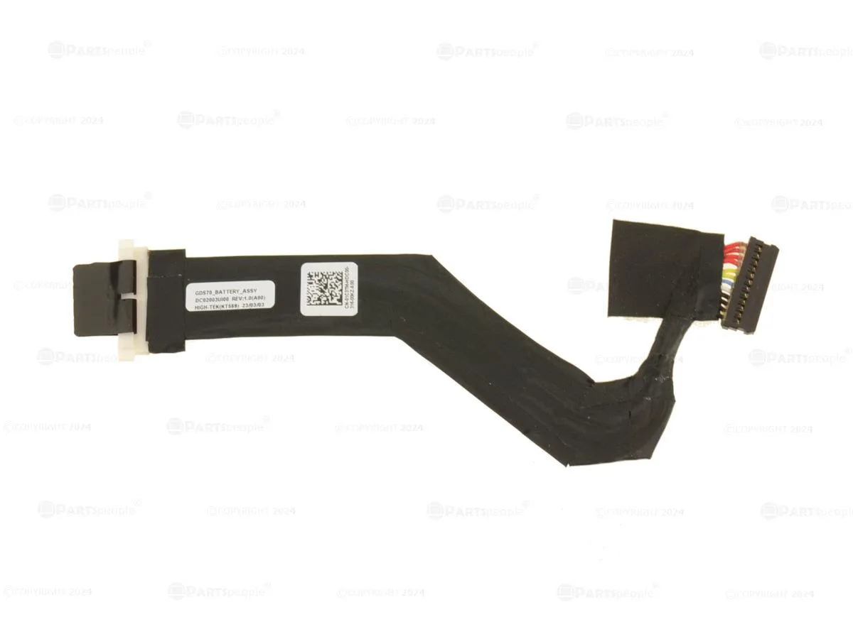 Flat black battery cable with multiple connectors on a light surface