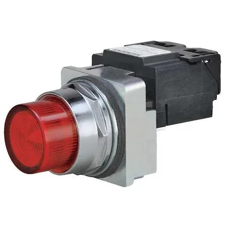 SIEMENS 30 mm red LED pilot light round metal body plastic lens screw terminals