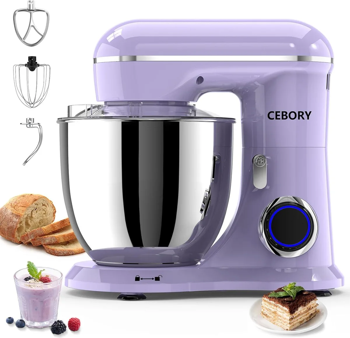 BFKK BFKK 6.5QT 660W 10-Speed Stand Mixer Purple — product photo