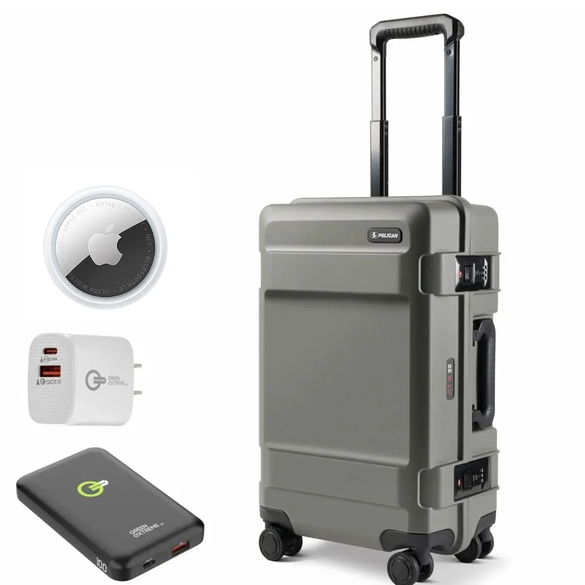 Pelican Products, Inc. Pelican ATX 22" Waterproof Wheeled Carry-On Case Charcoal Bundle camera accessory — product photo