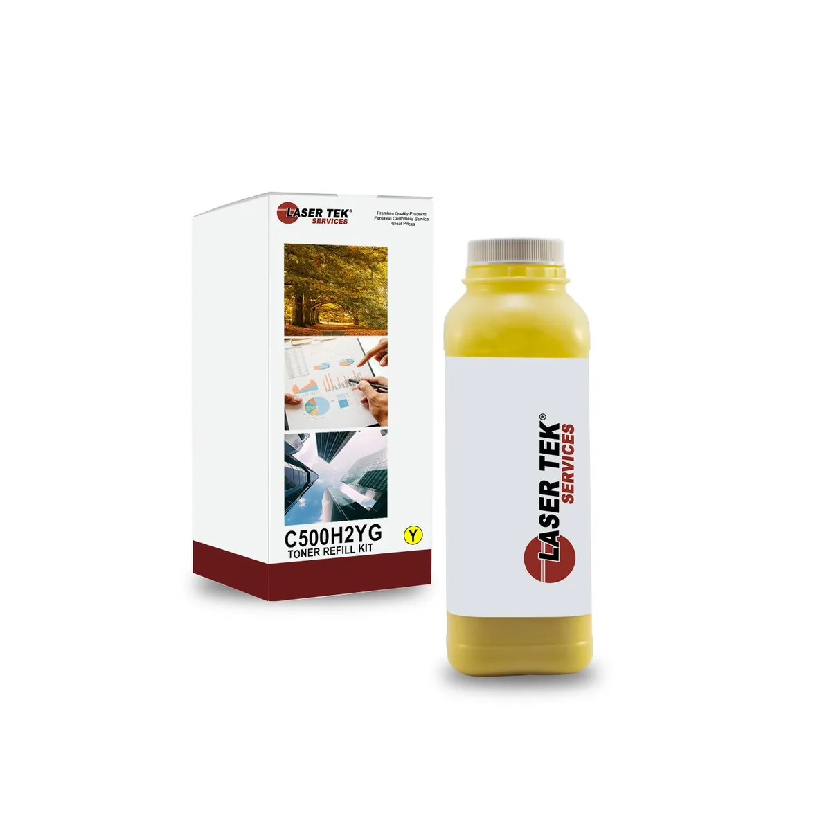Laser Tek Services Laser Tek Services Yellow Toner Refill Kit for Lexmark C500 X500 X502 3000 Pages — product photo