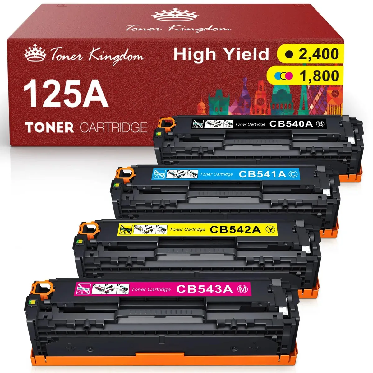 V4ink V4ink 4-Pack CB540A/541A/542A/543A 125A Toner Cartridge BCMY — product photo