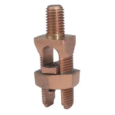 Bronze grounding split bolt connector, 2.625in long, 7/8in wide