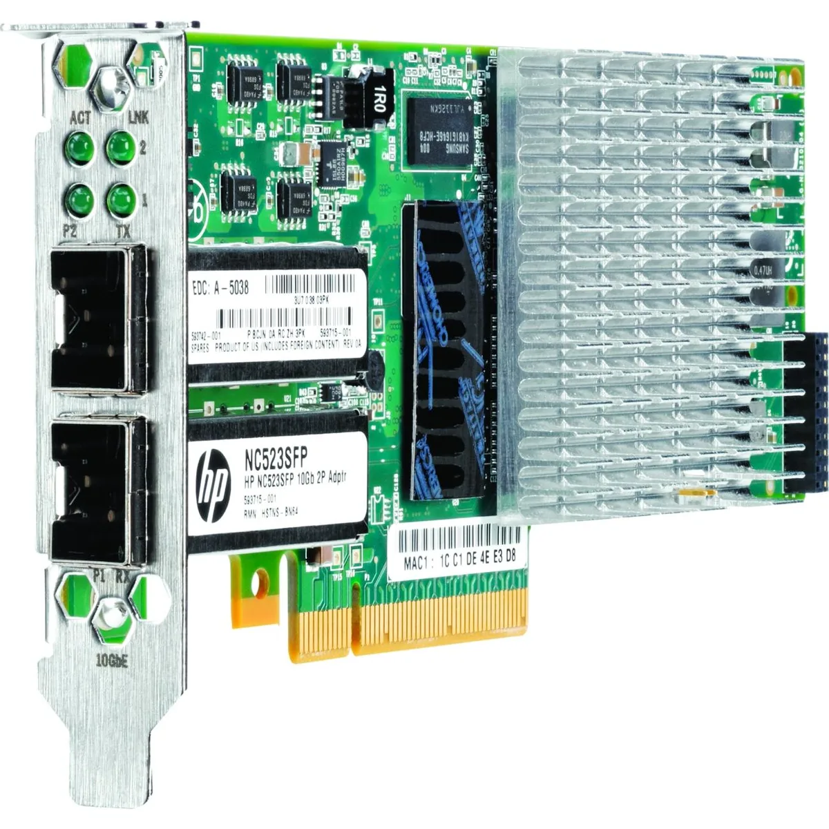 HPE HPE 593742-001 NC523SFP 10Gb 2-Port Network Card — product photo