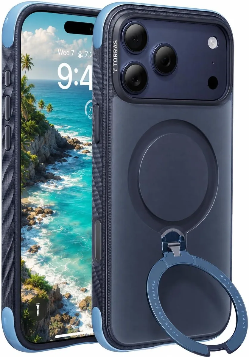 TORRAS TORRAS Q3 Rugged iPhone 17 Pro Max Case Ocean Blue — product photo