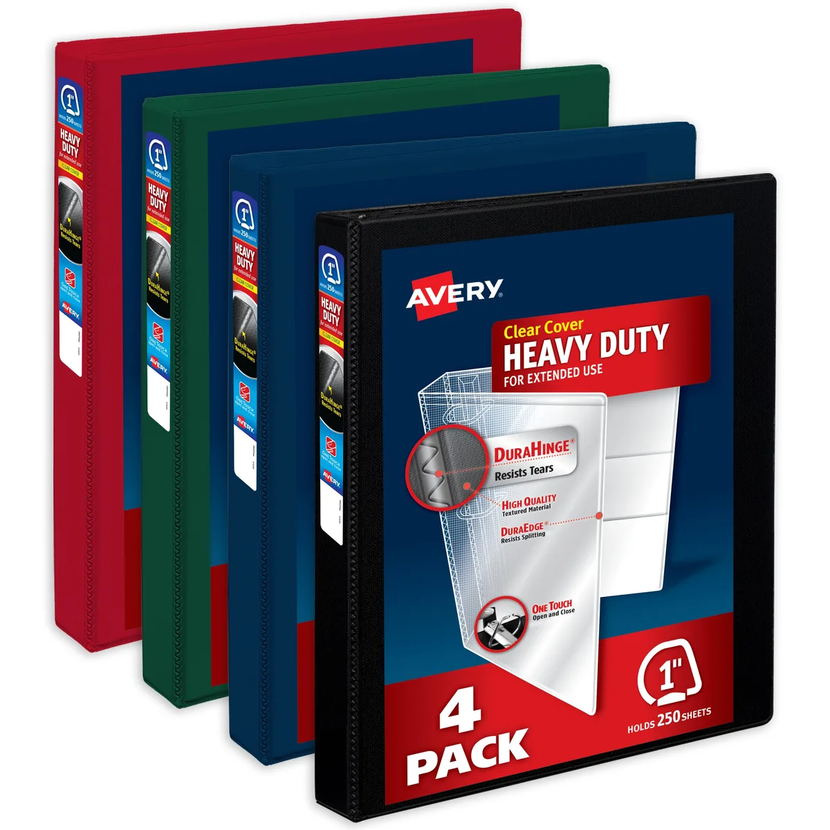 Avery Avery Heavy-Duty View 3 Ring Binders 1 Inch 250 Sheet 4-Pack 79632 — product photo