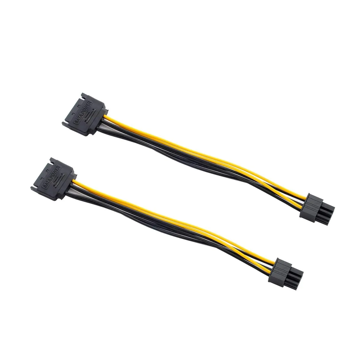Vszerda Vszerda 15-Pin SATA to 6-Pin PCIe Power Adapter Cable 20cm 2-Pack — product photo