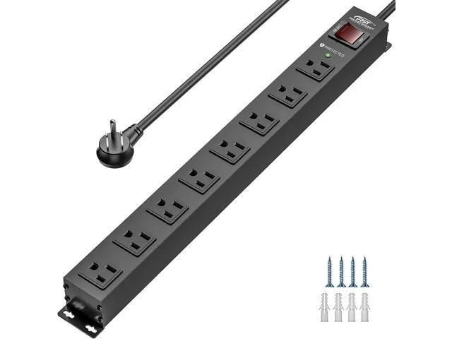 LORDWORLD LORDWORLD 8 Outlet Metal Surge Protector 2100J 6ft 15A 1875W — product photo