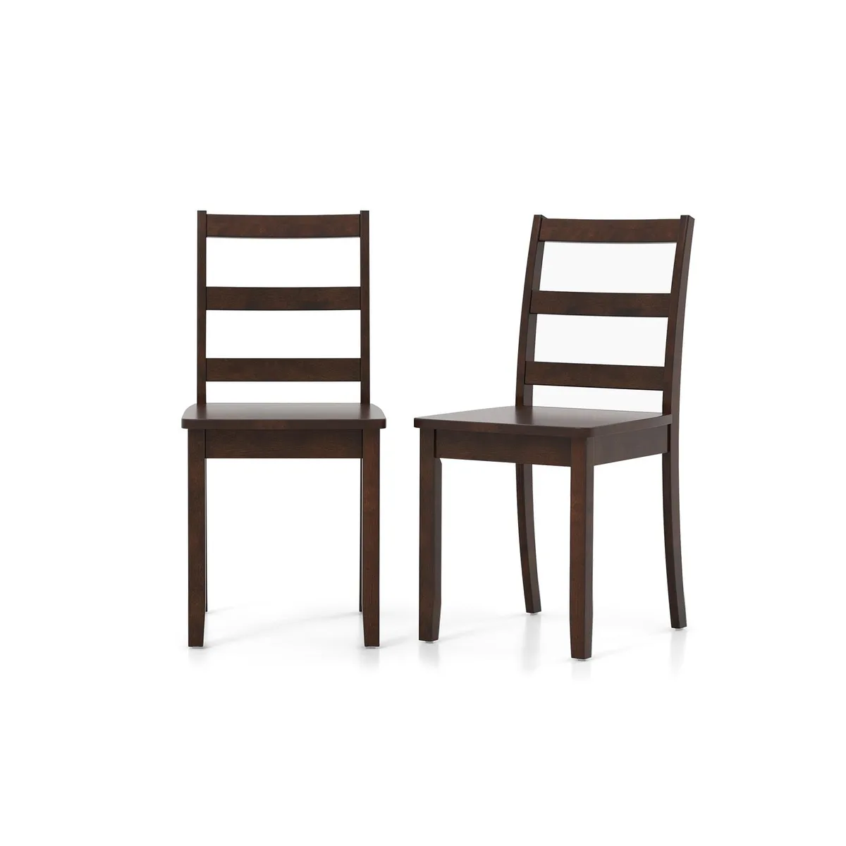 SlickBlue SlickBlue Set of 2 Dining Chairs Solid Rubber Wood Legs Brown — product photo