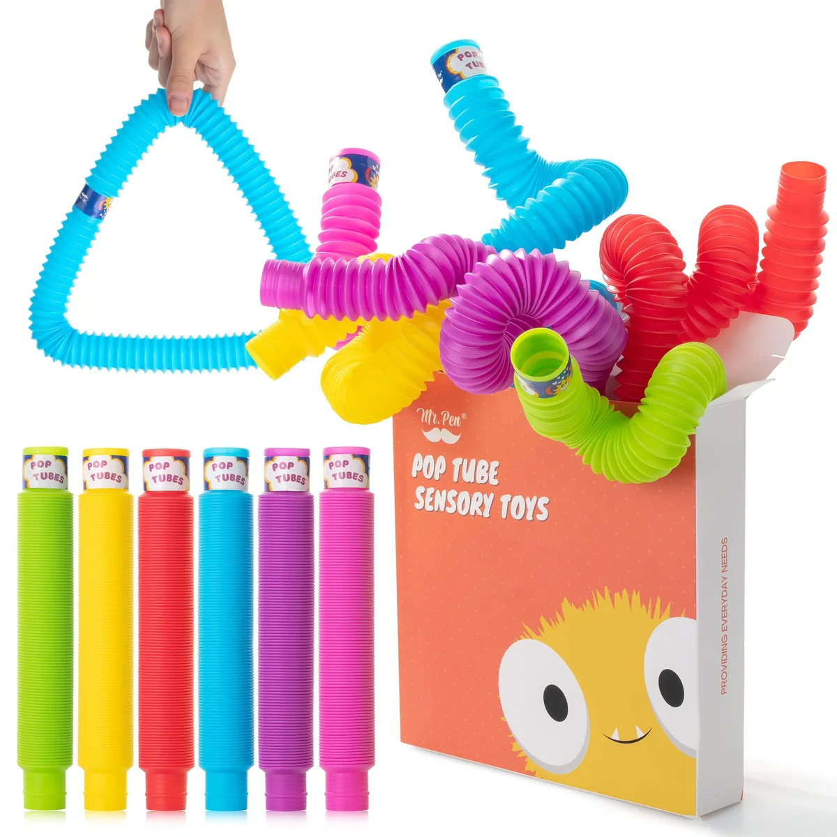 Mr. Pen Pop Tubes Sensory Toys 6 Pack Large — product photo