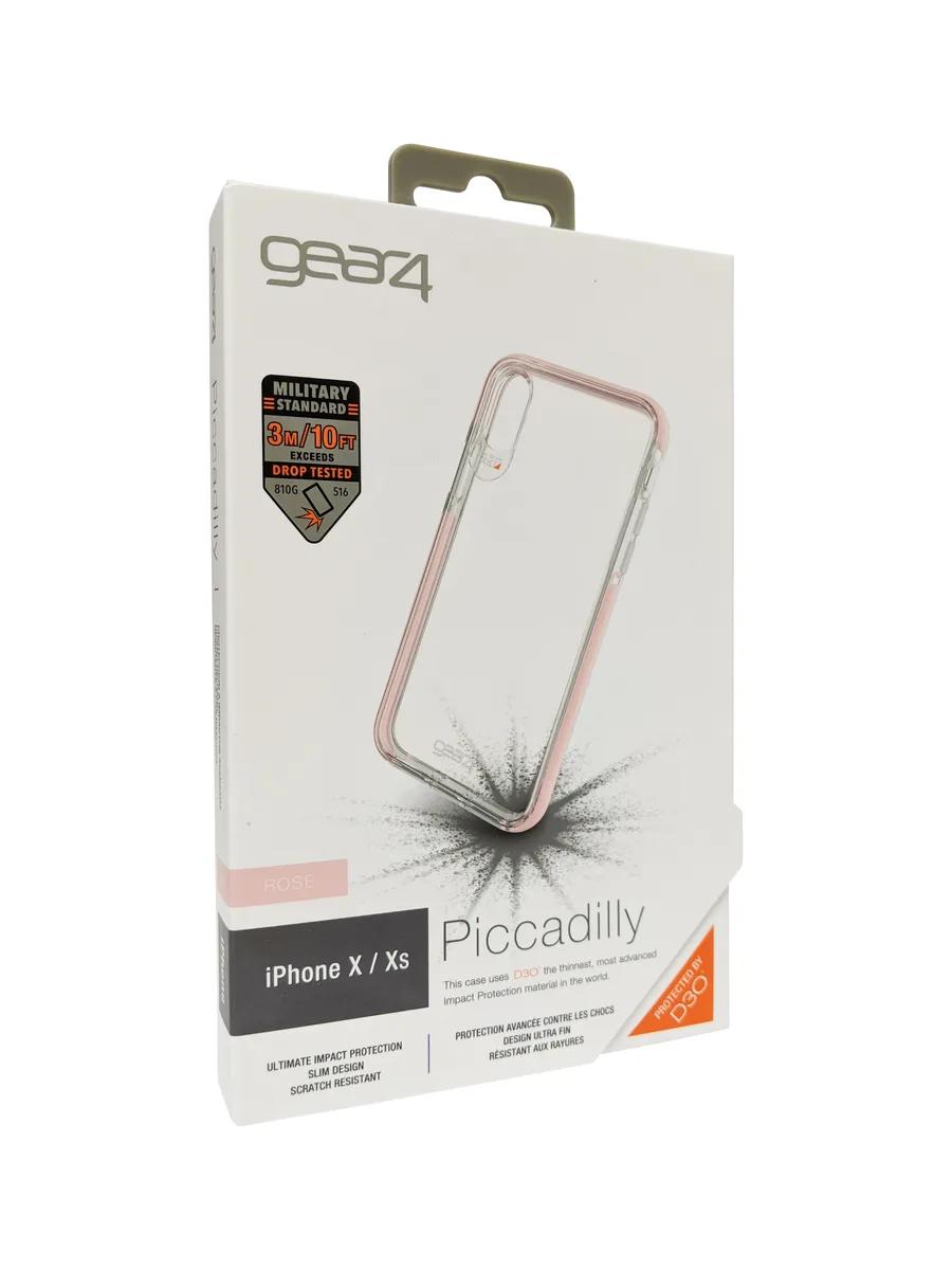 Gear4 Gear4 Piccadilly Series Hybrid Case for iPhone Xs/X Clear Pink — product photo
