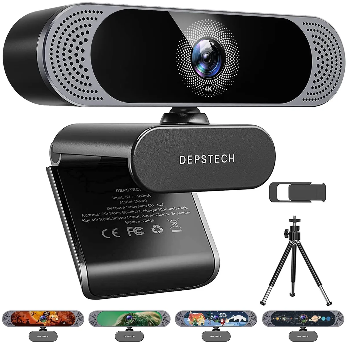  DEPSTECH DW49 4K Webcam 3840×2160 30fps Autofocus Black — product photo