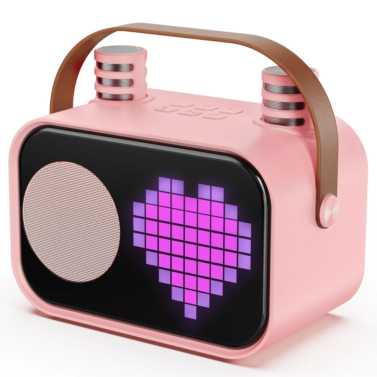 JYX JYX JYX-D58-P karaoke system, 15 animations, Bluetooth 5.0, 2500mAh battery, pink — product photo