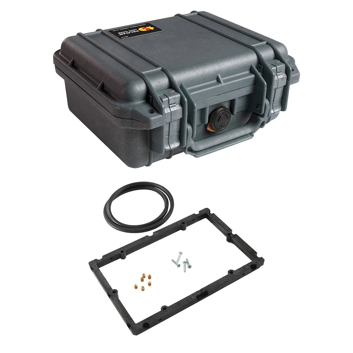 Pelican Products, Inc. Pelican Products, Inc. 1200 Watertight Mini-S Hard Case with 1200PF Panel Frame Kit, Black camera case — product photo