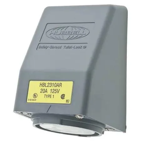 Hubbell Incorporated Hubbell Incorporated HBL2310AR Flanged Locking Receptacle L5-20R 20A 125V — product photo