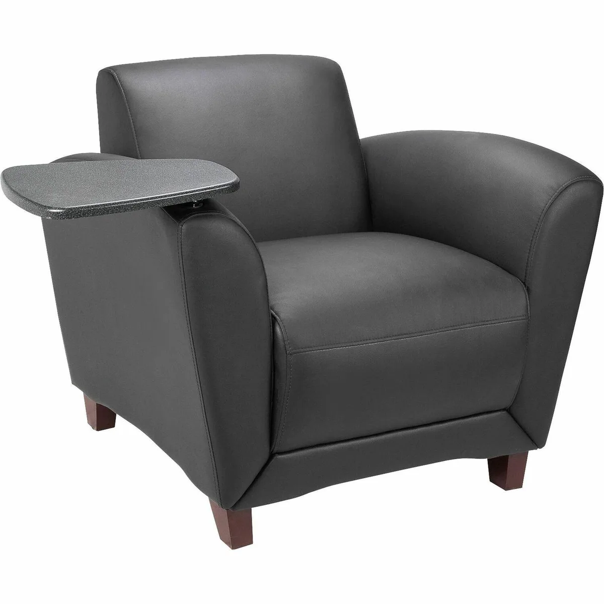 Lorell Lorell 68953 Club Chair w/ Tablet 36x34x31 Black Leather Office Furniture — product photo