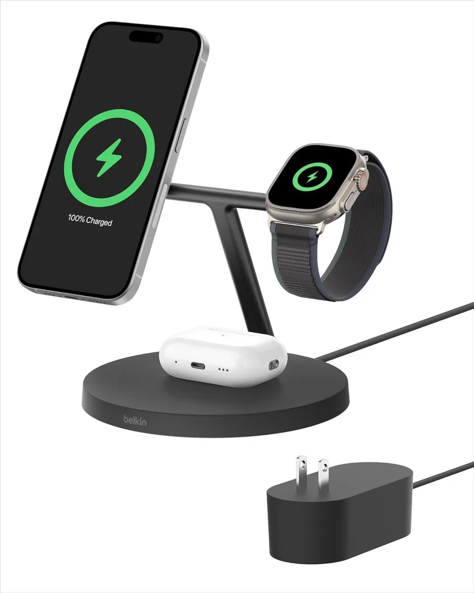 FLEANE FLEANE 3-in-1 Wireless Charger Qi2 15W 40W Black — product photo