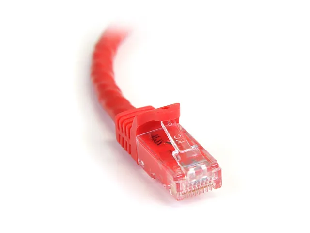 Red Cat6 Ethernet cable, 50 ft, snagless RJ45 connectors, molded strain relief