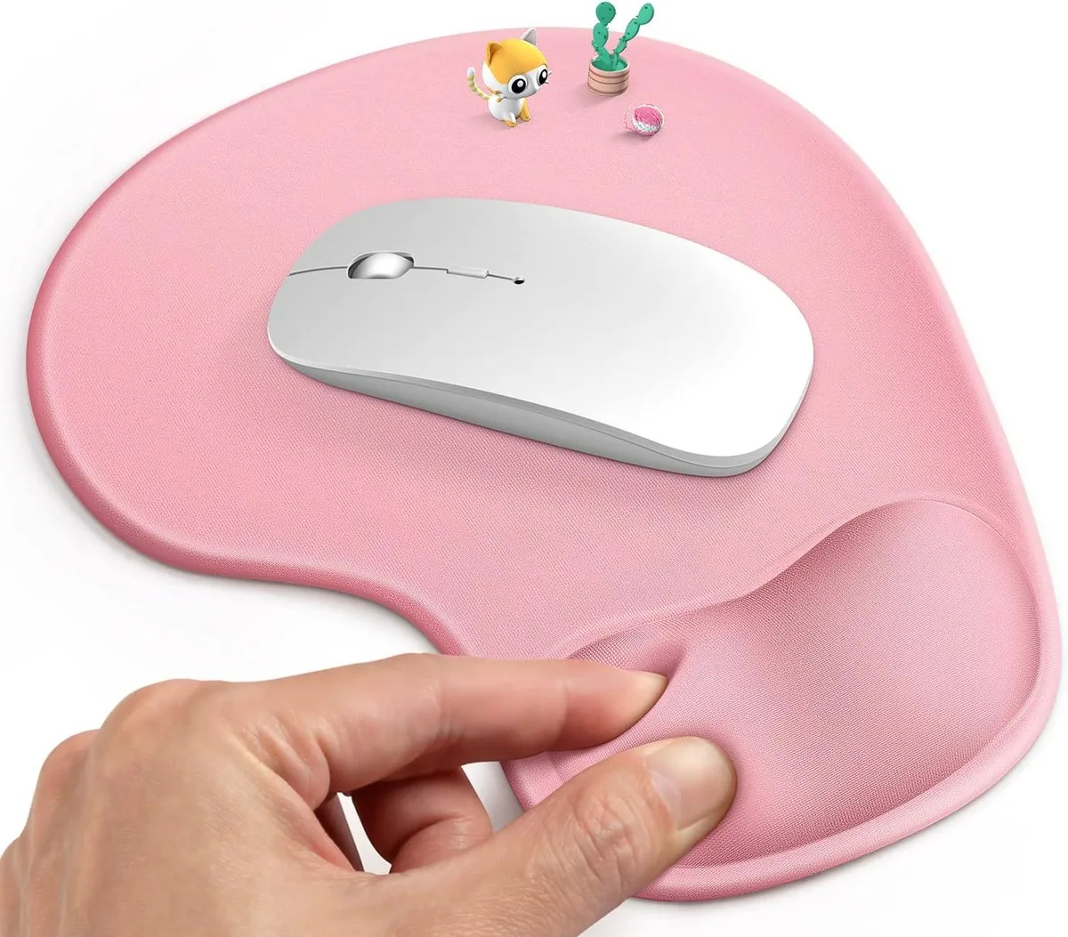 KEHIPI KEHIPI Ergonomic Mouse Pad Gel Wrist Rest Lycra Non-Slip Pink — product photo