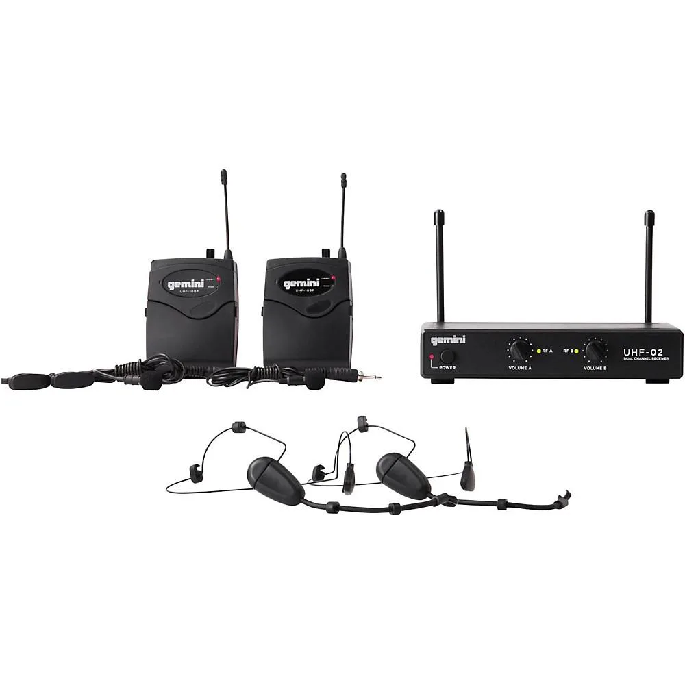 Gemini Gemini UHF-02HL S12 2-Channel Wireless Headset Lavalier Combo System — product photo